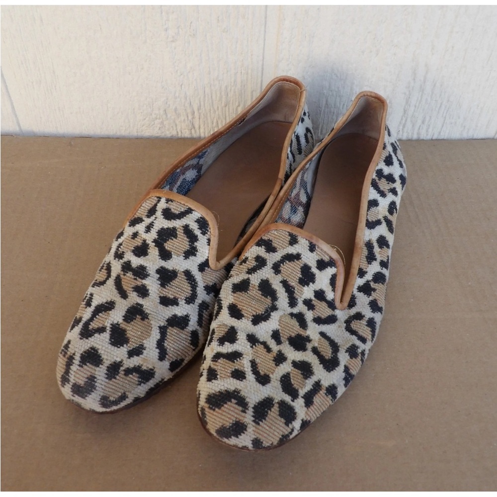 STUBBS & WOOTTON Needlepoint Slipper Shoes Size 9